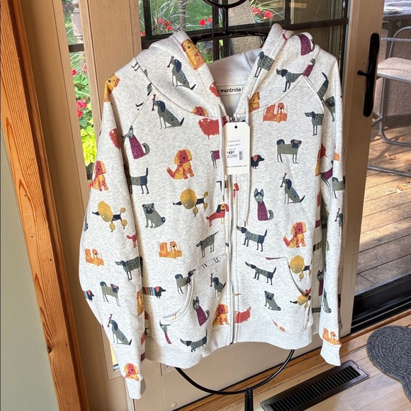 SM Wardrobe Dog Print Zip-Up Sz. S Hoodie NWT‎ - Picture 6 of 14